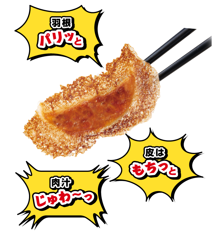 羽根パリッと 肉汁じゅわ~っ 皮はもちっと