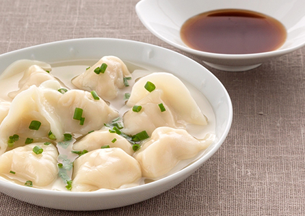 ぽん酢で食べる!だし水餃子