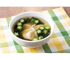 おくらとわかめの冷製中華スープ